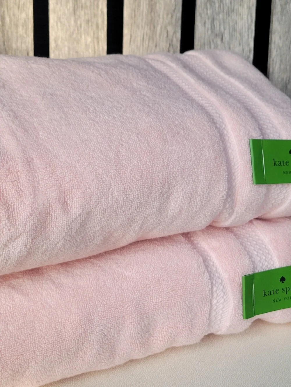kate spade Pale Pink Cotton Bath Towels - Set of Two